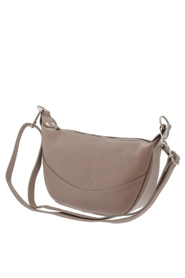 Beżowa torebka crossbody skórzana na zamek Ryłko