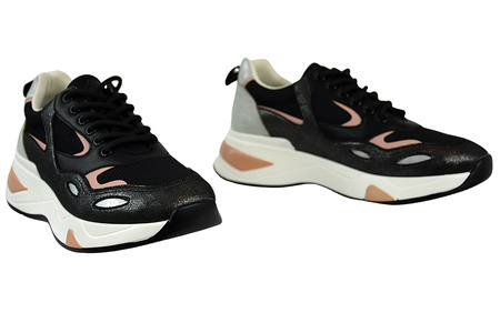 Sneakersy Vinceza 22-10728 czarno - różowe