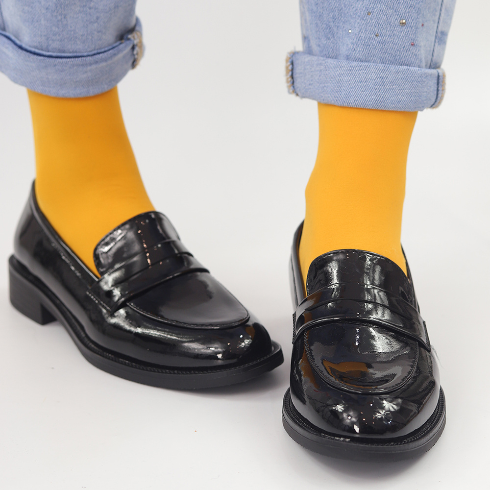 Mokasyny damskie czarne lakierowane M. Daszyński