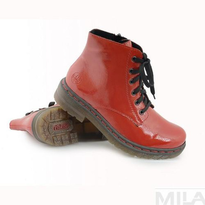 TRAPERY RIEKER CZERWONE LAKIEROWANE 76240-33