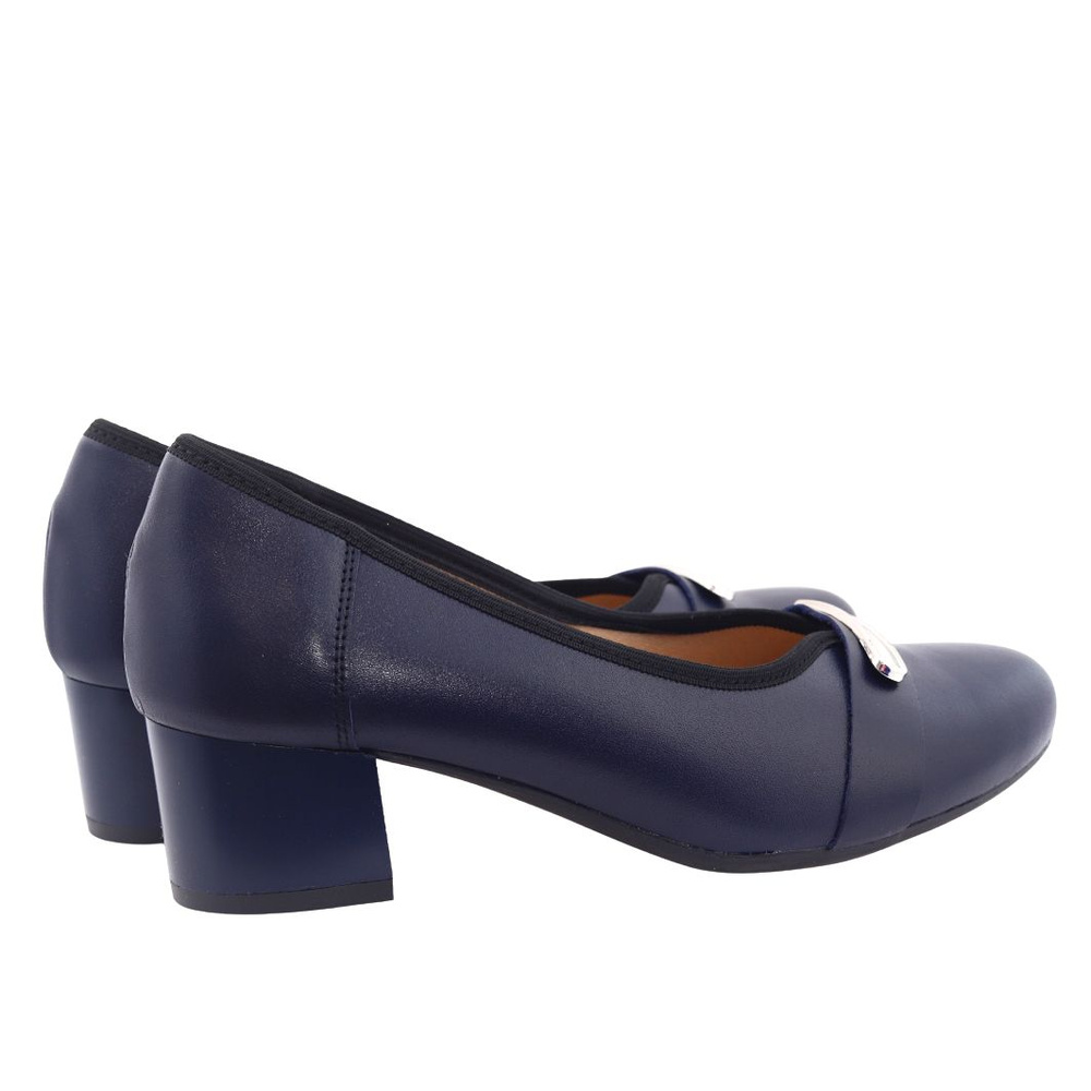Темно-сині шкіряні туфлі Galant на високих підборах