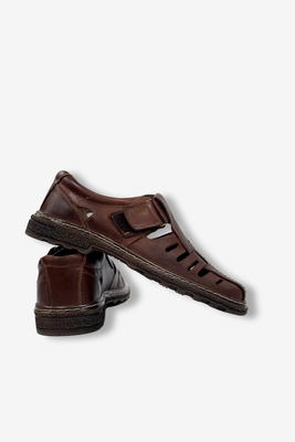 Шкіряні туфлі на липучці кабіру кольору Mariusz