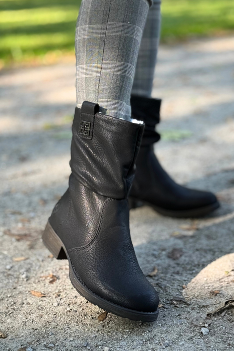 Ботильйони RIEKER Z9583-00, чорні, з оборками