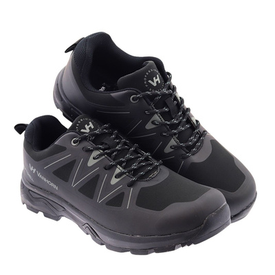 Buty sportowe czarne trekkingowe sznurowane 