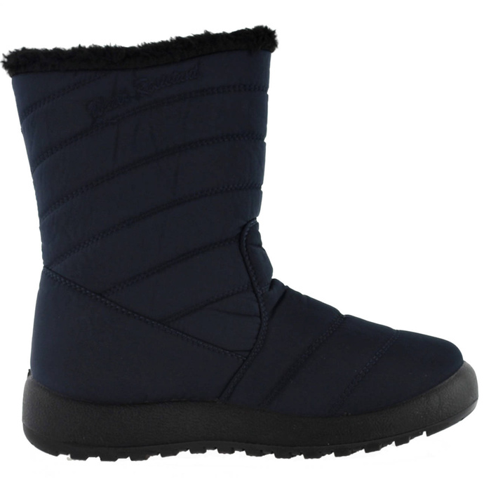 Темно-сині снігові черевики на блискавці, утеплені по щиколотці