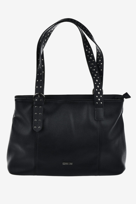 Shopperka damska pojemna na zamek czarna