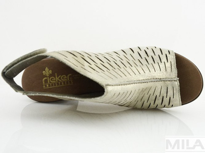 Ажурні босоніжки Rieker 64197-62 металік