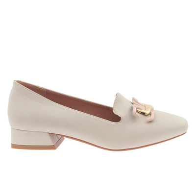Бежеві мокасини на низькому каблуці від M. Daszyński 