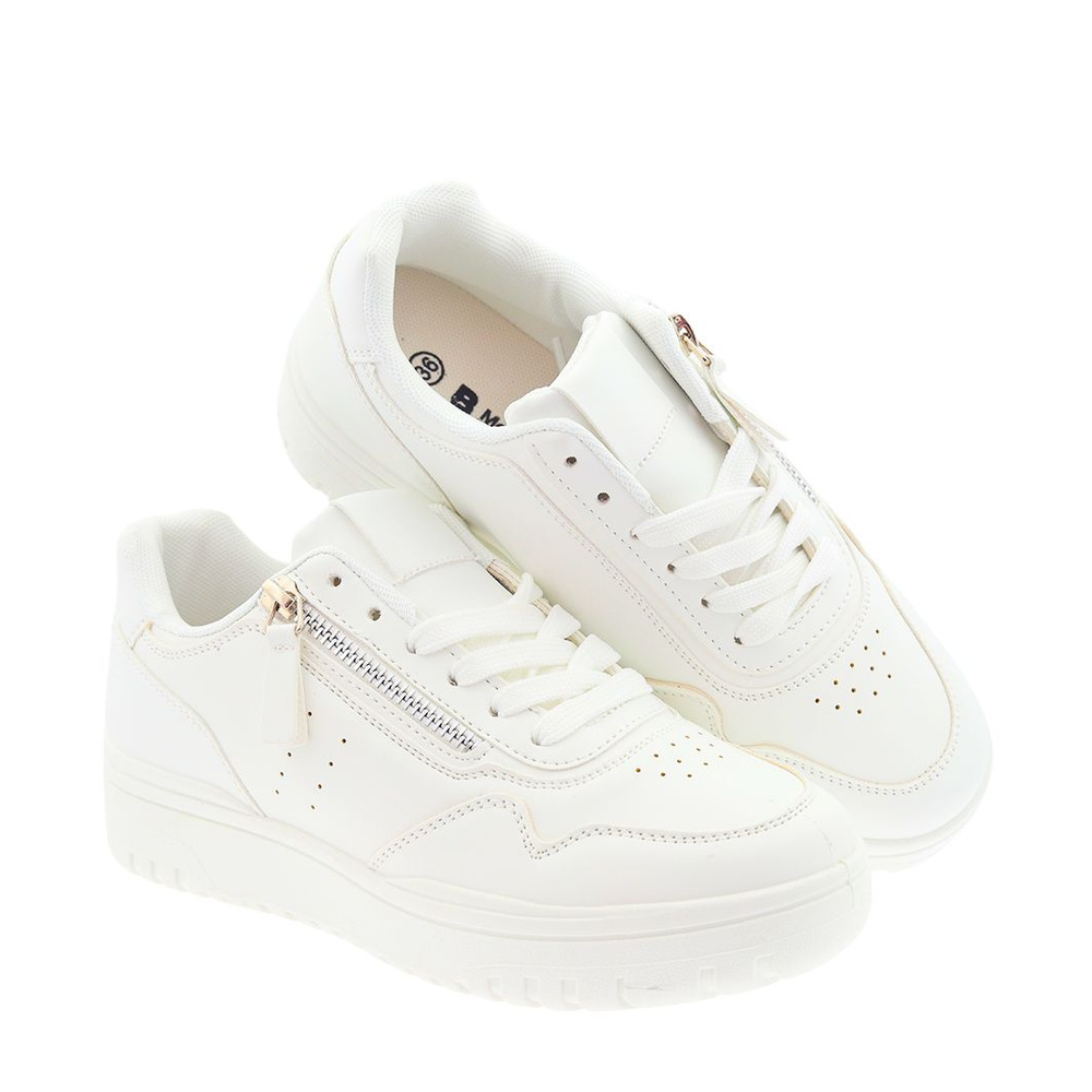 Buty sportowe damskie białe sznurowane na platformie