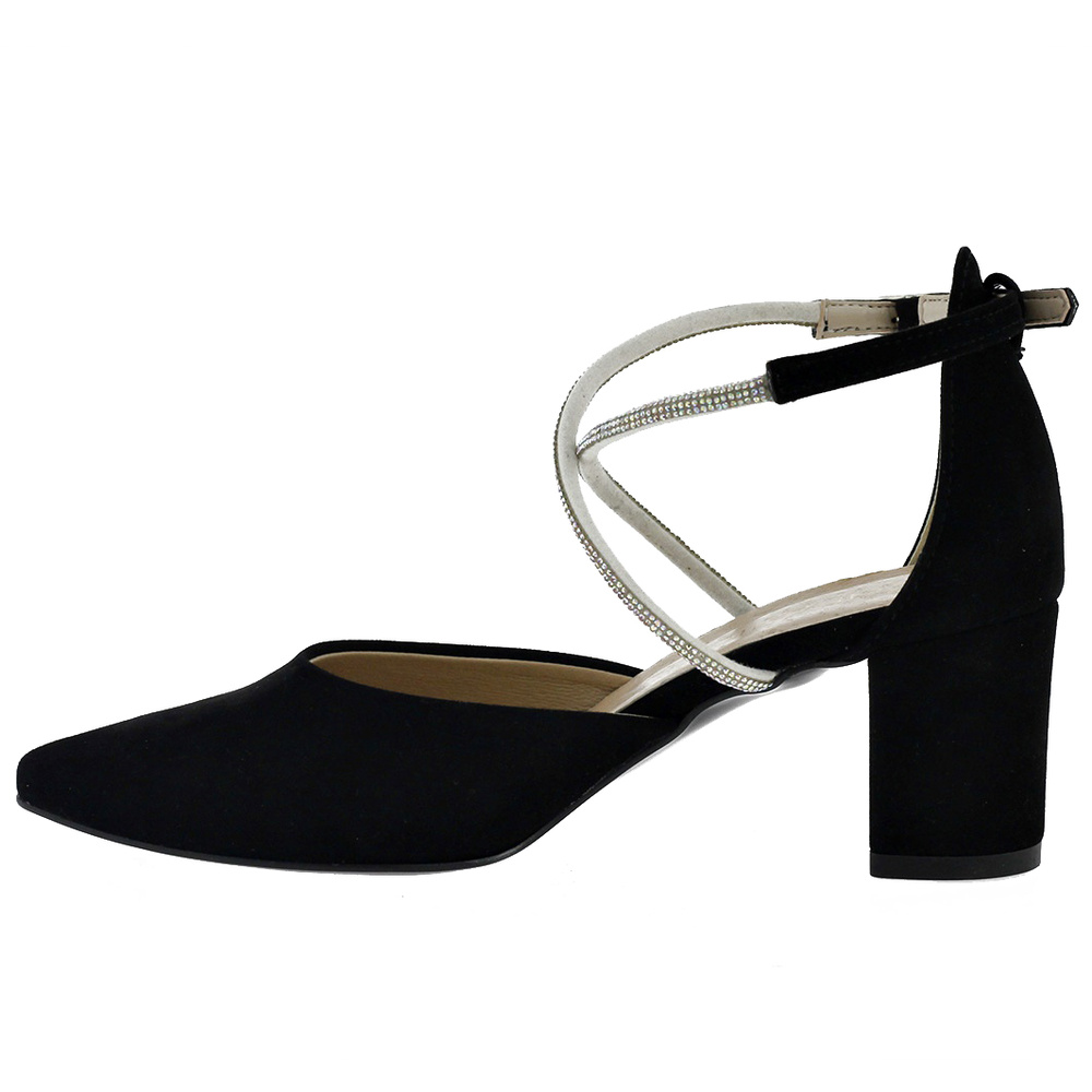 Zamszowe czółenka na stabilnym obcasie ZanZara