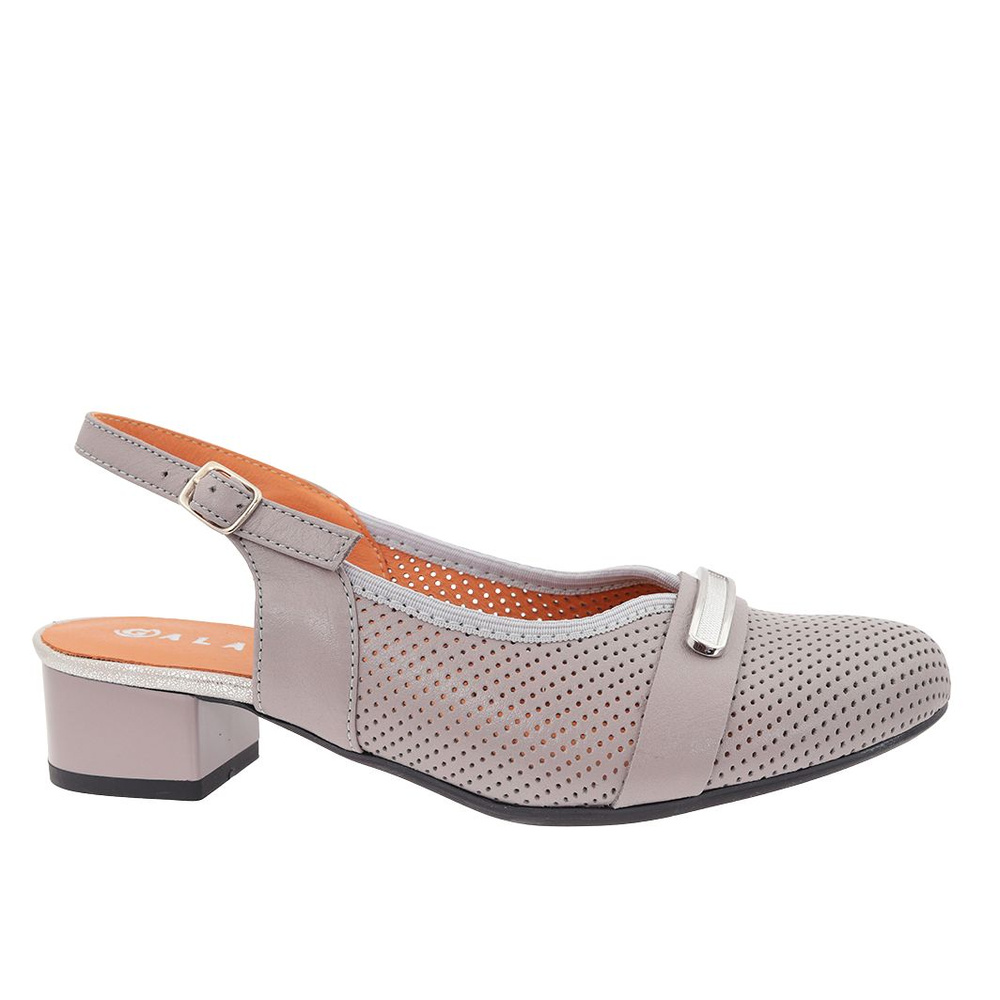 Сірі перфоровані шкіряні босоніжки з колодкою Galant
