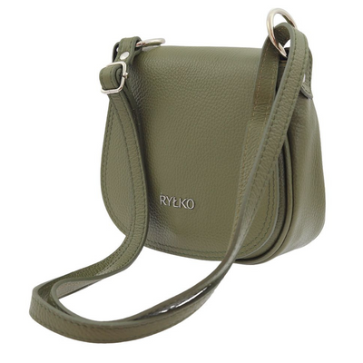 Mała listonoszka damska w kolorze oliwkowym z klapą Ryłko