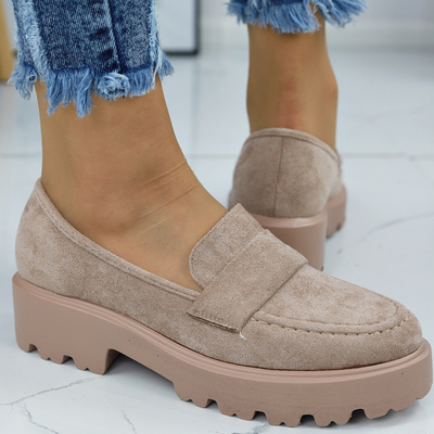 Модні бежеві мокасини з екошкіри Vinceza suede