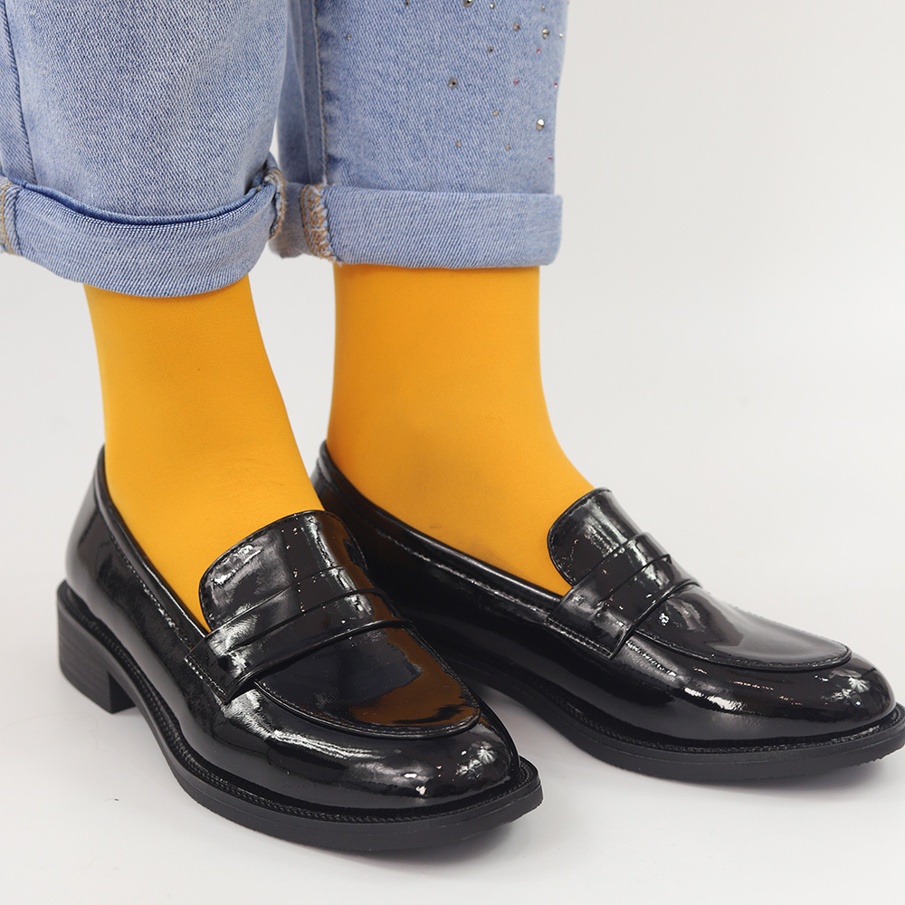 Mokasyny damskie czarne lakierowane M. Daszyński