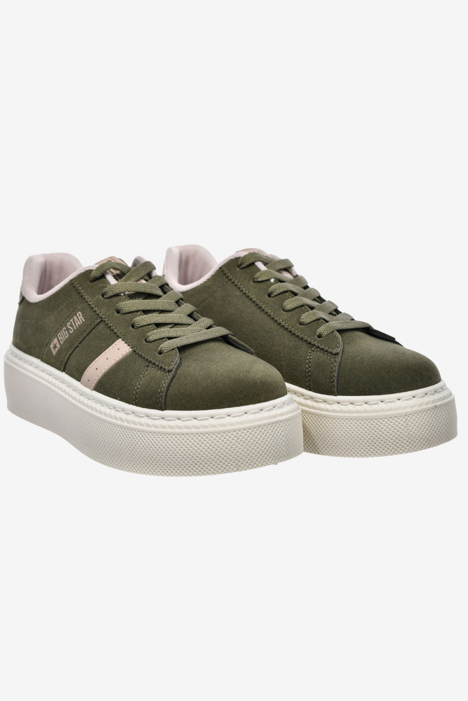 Sneakersy khaki na platformie damskie Big Star