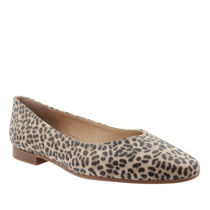 Жіночі шкіряні балетки Ryłko з леопардовим принтом