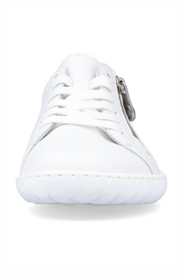 Półbuty sportowe skórzane ażurowe białe płaskie Rieker