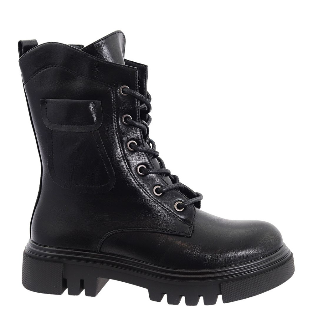 Чоботи жіночі чорні на шнурівці M. Daszyński