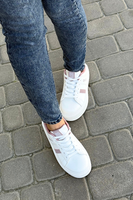 Białe sneakersy sznurowane na grubej platformie z ekoskóry Big Star