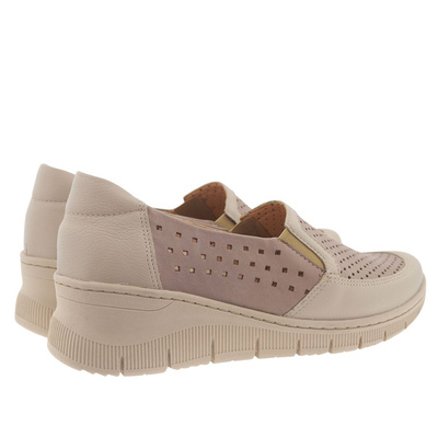 Ажурні шкіряні туфлі на танкетці Аксель