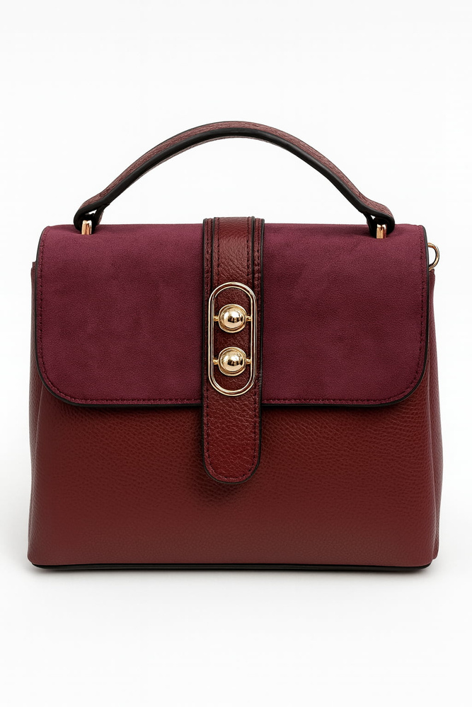 Listonoszka damska mała do ręki bordowa