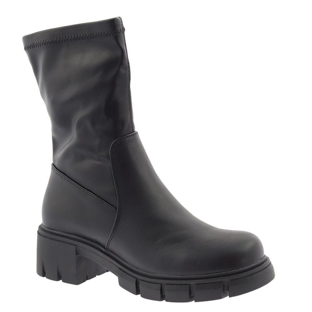 Чорні високі ботильйони на платформі