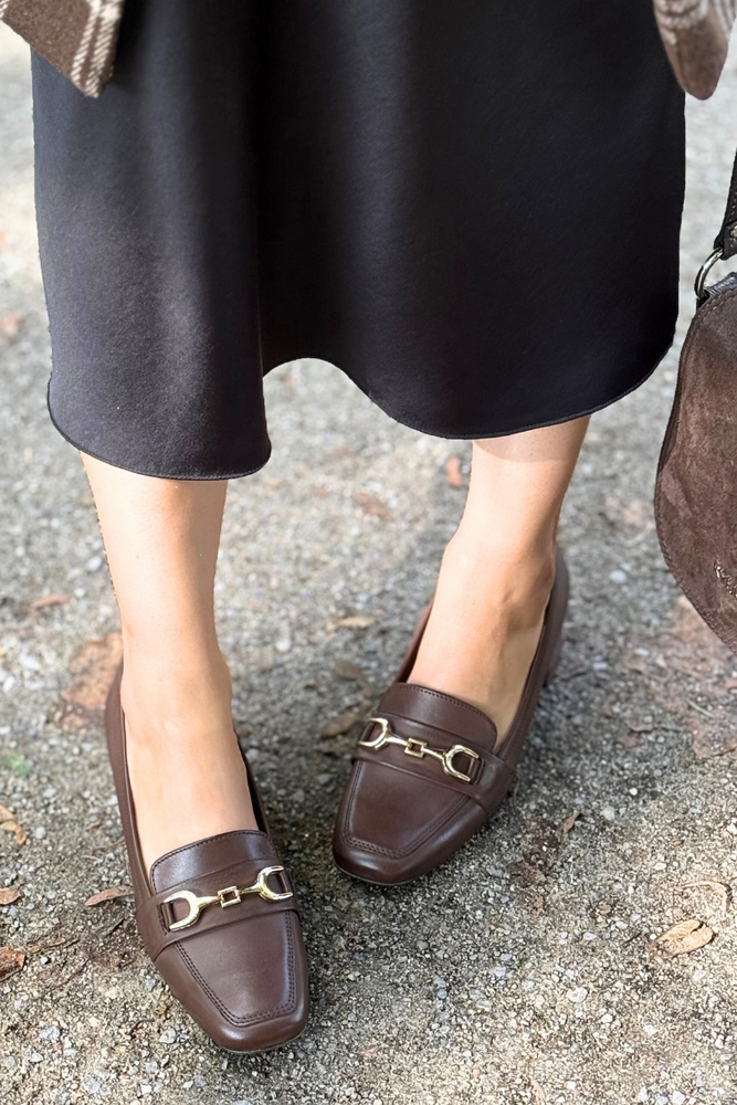 Cognac rustic Вишукані шкіряні мокасини на плоскій підошві