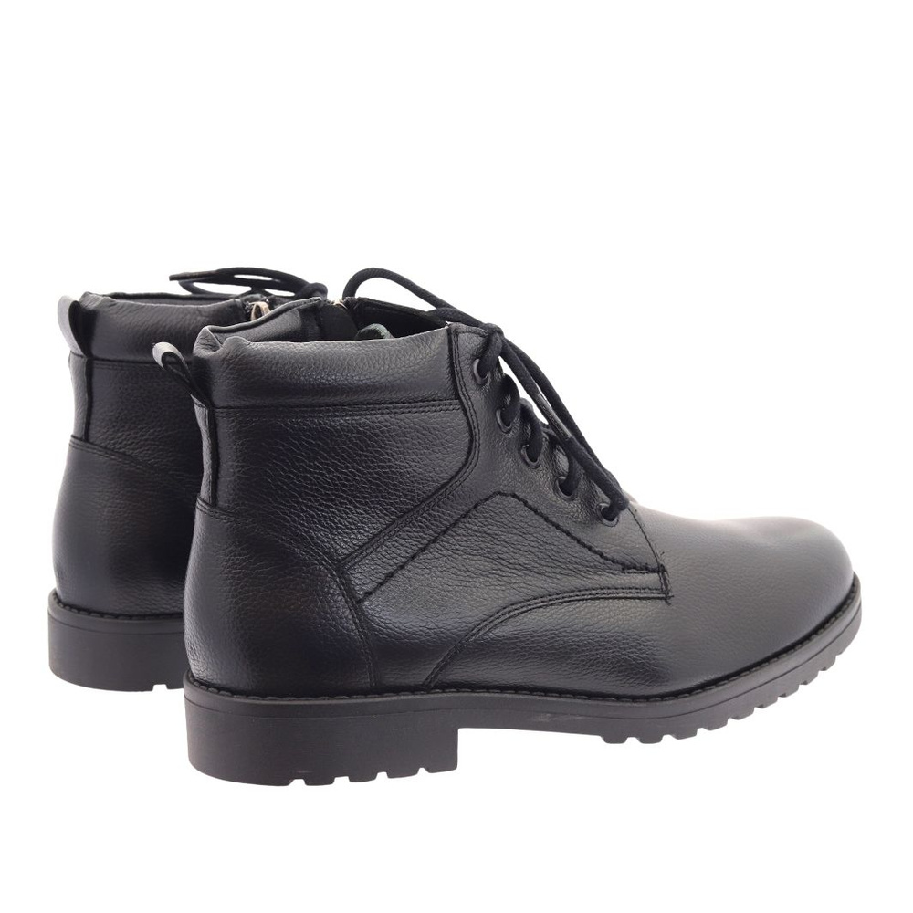 Trzewiki męskie skórzane ocieplane czarne Ryłko