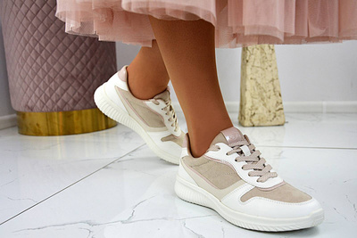 Sneakersy Tamaris 1-23746-28 459 beżowo - białe