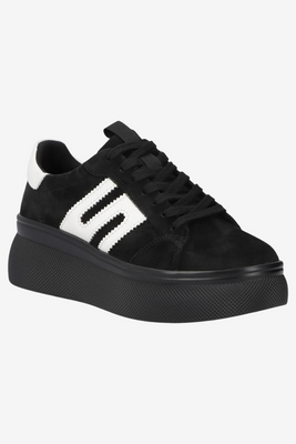 Czarne sneakersy zamszowe na grubej platformie Filippo