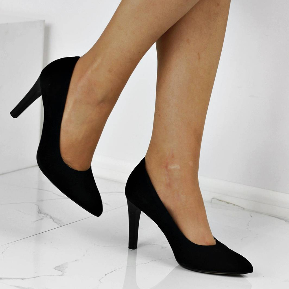 Skórzane szpilki na wysokim obcasie Darex