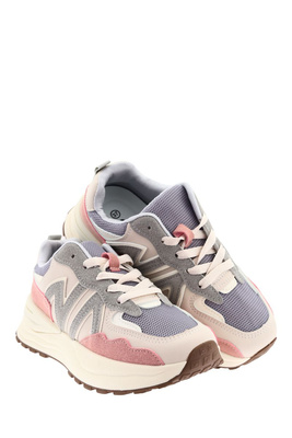 Sneakersy biało różowe na platformie