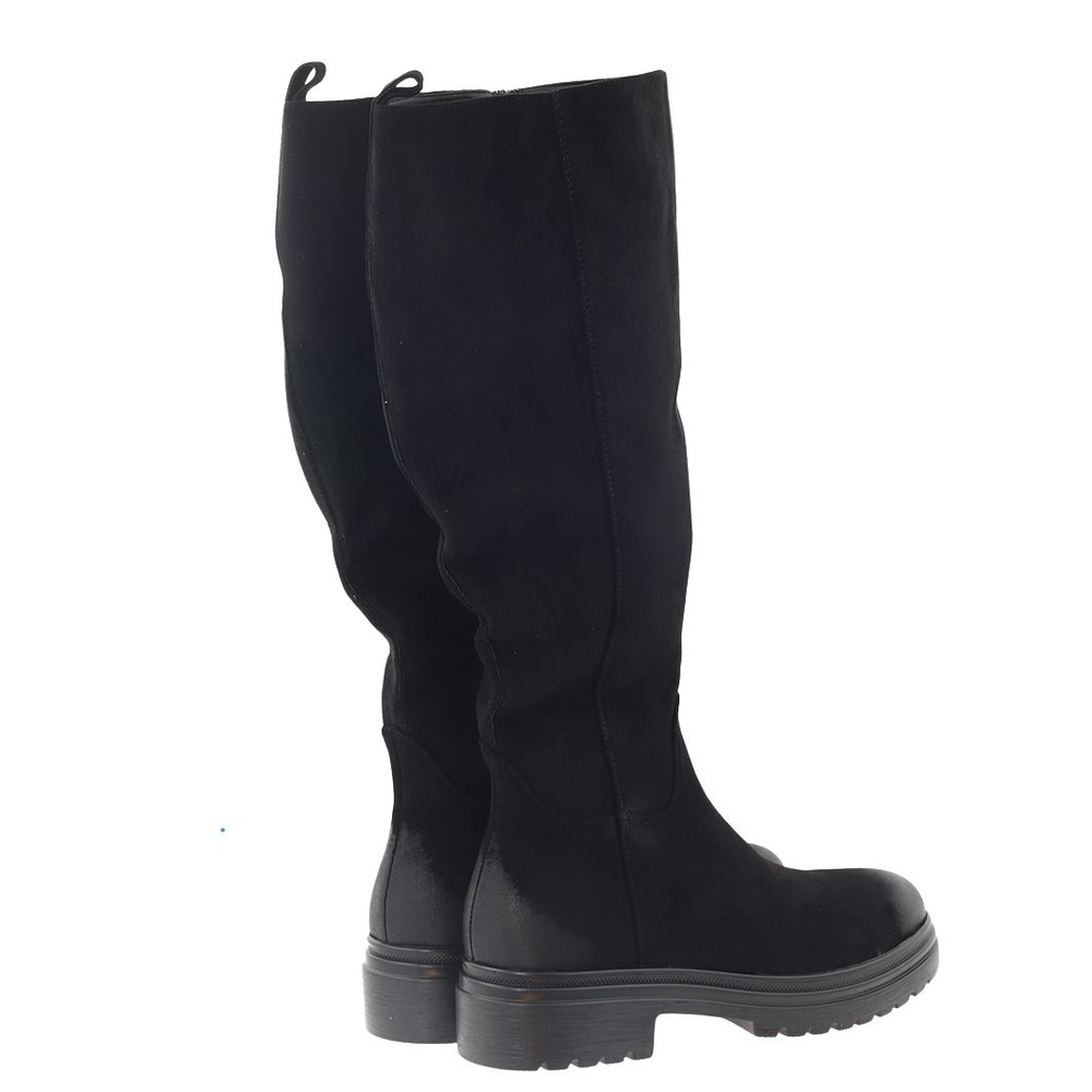 Чорні замшеві чоботи Vinceza на плоскій підошві