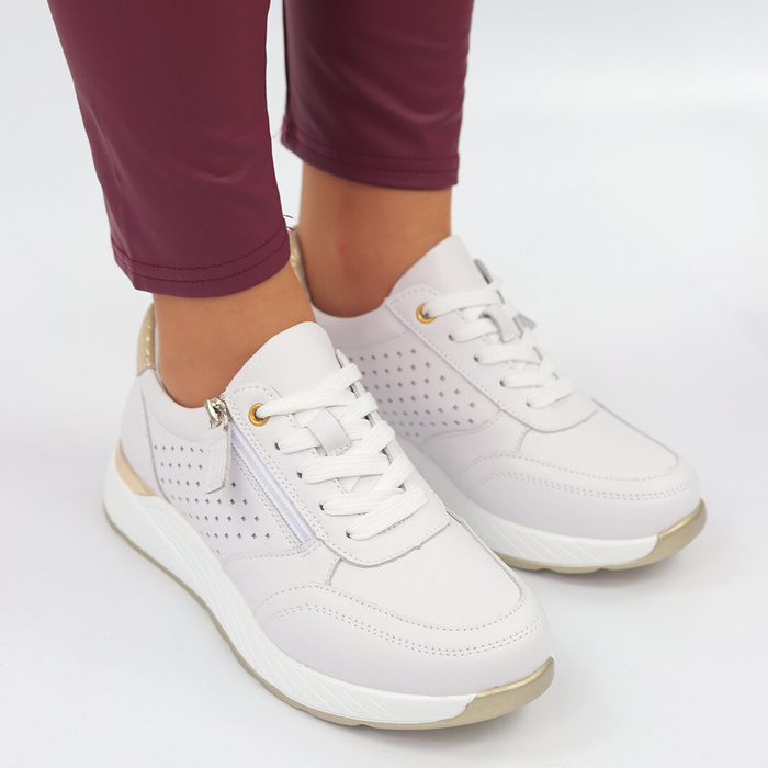 Skórzane półbuty sportowe białe Evento