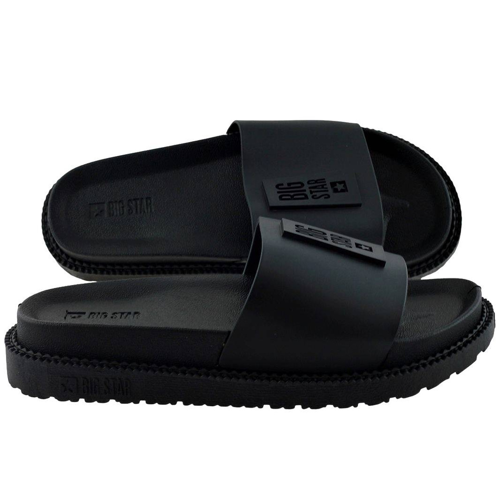Czarne klapki damskie na platformie Big Star