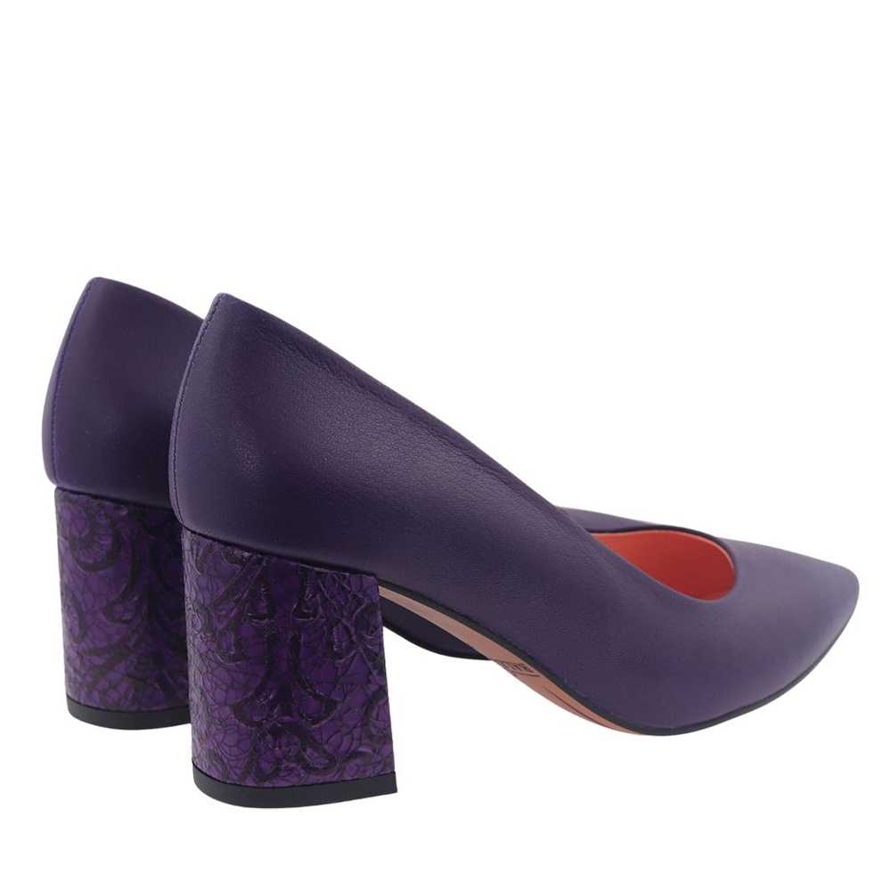 Фіолетові шкіряні човники з блоком Baldaccini