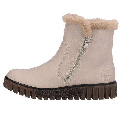 Теплі зимові чоботи Rieker на блискавці, плоскі, бежеві