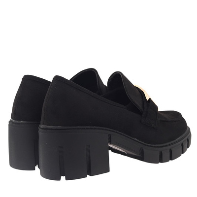 Чорні замшеві лофери Vinceza
