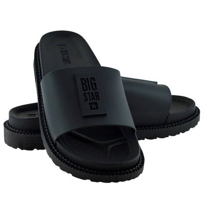 Czarne klapki damskie na platformie Big Star