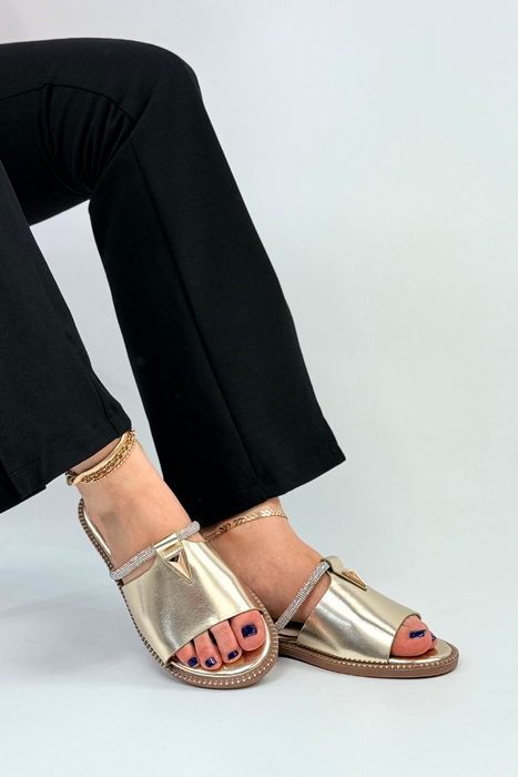 Золоті жіночі шльопанці Potocki