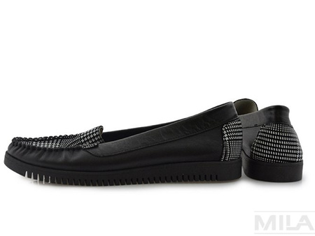 Stylowe mokasyny Lemar z wstawkami w kratkę 10065