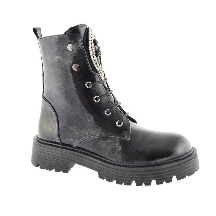 Чорні шкіряні чоботи Ravini з декоративними каменями