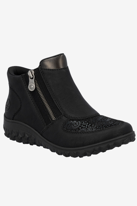 Ботильйони RIEKER Z9583-00, чорні, з оборками