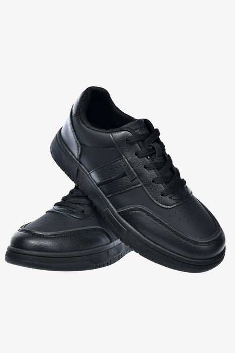 Czarne sneakersy męskie uniwersalne na grubszej podeszwie