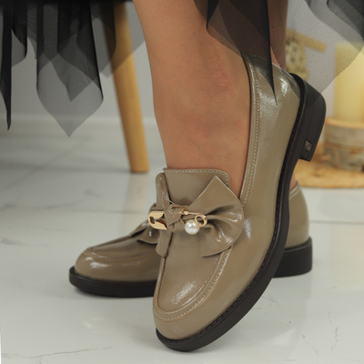 Сірі лаковані мокасини Potocki