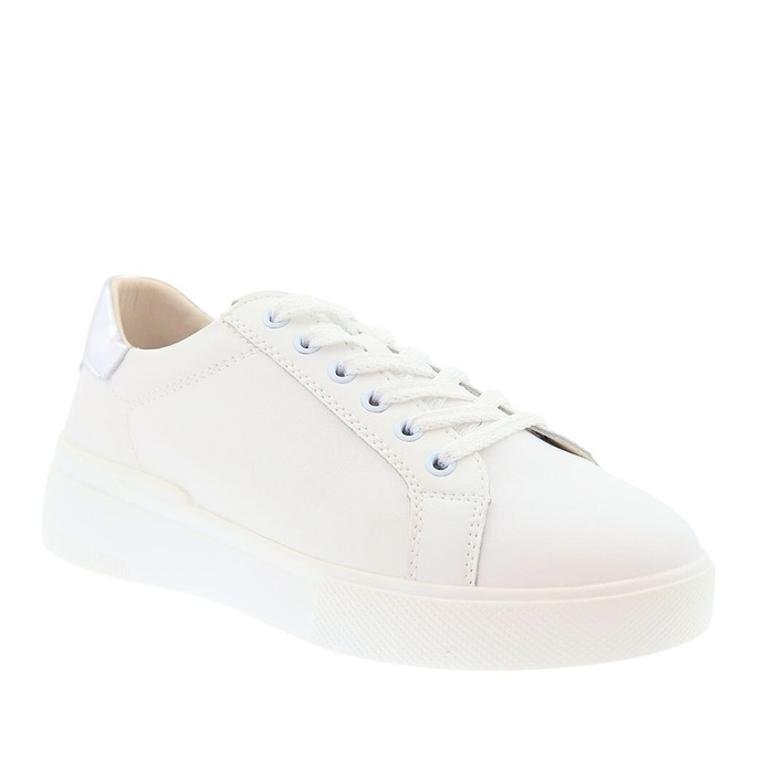 Sneakersy damskie skórzane białe na platformie