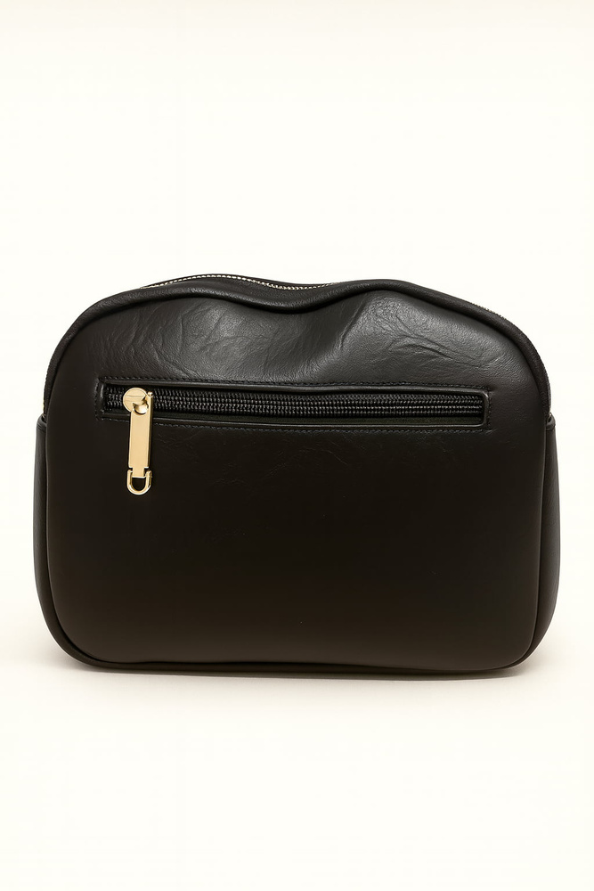 Жіноча чорна сумочка з подвійною ручкою і ремінцем Big Star