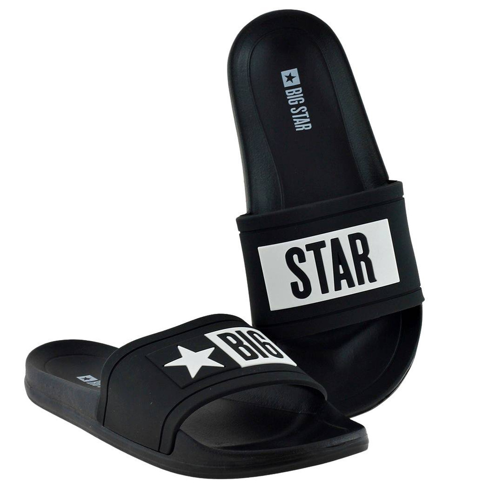 Czarne klapki młodzieżowe z widocznym logo Big Star