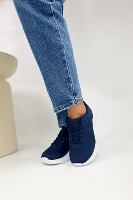 Світлі темно-сині тканинні кросівки