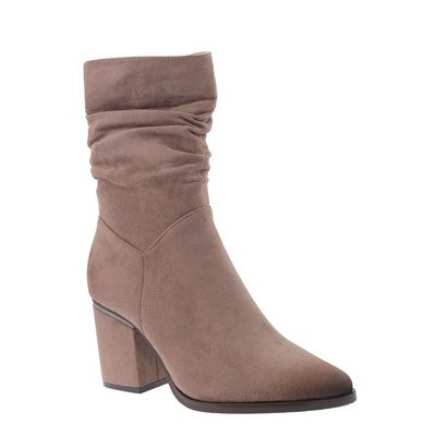 Замшеві ботильйони кольору хакі на блискавці